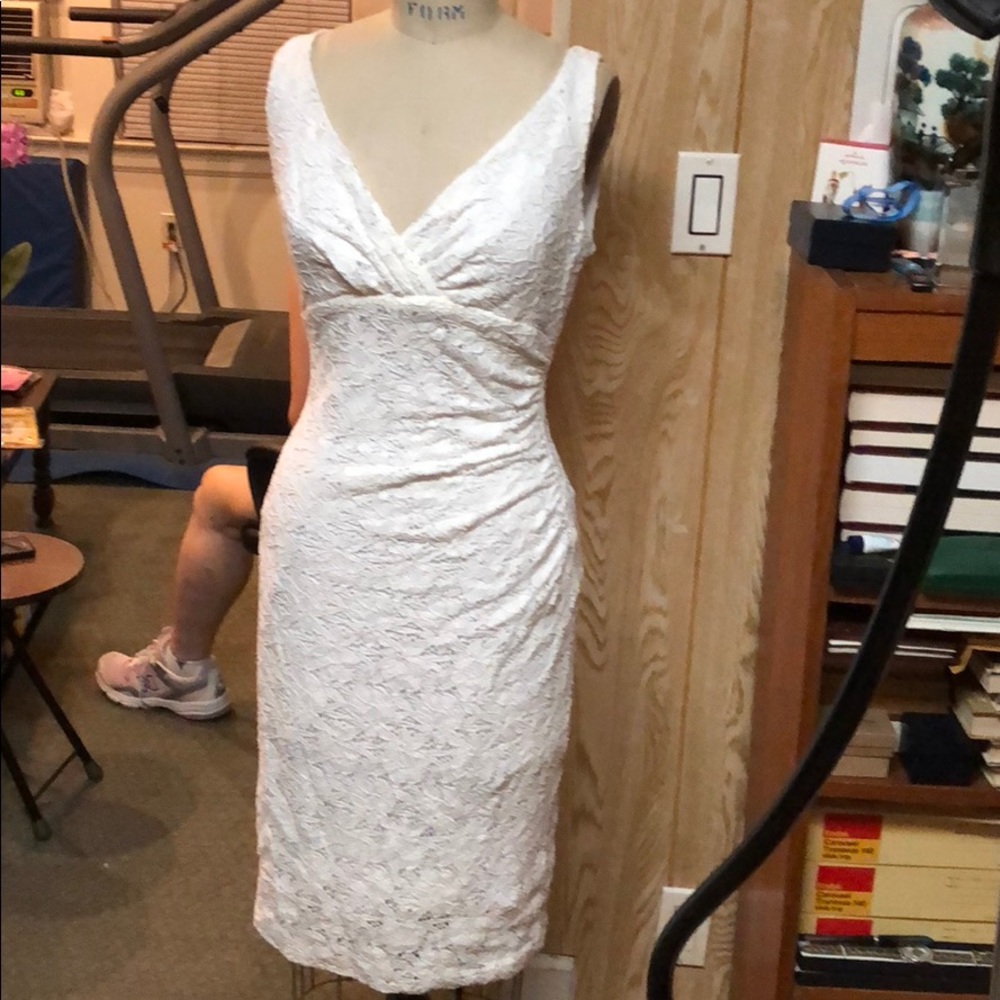 Lauren Ralph Lauren white Stretch eyelet dress sz8